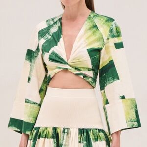 Alexis Green and Cream Artistic Skirt Set